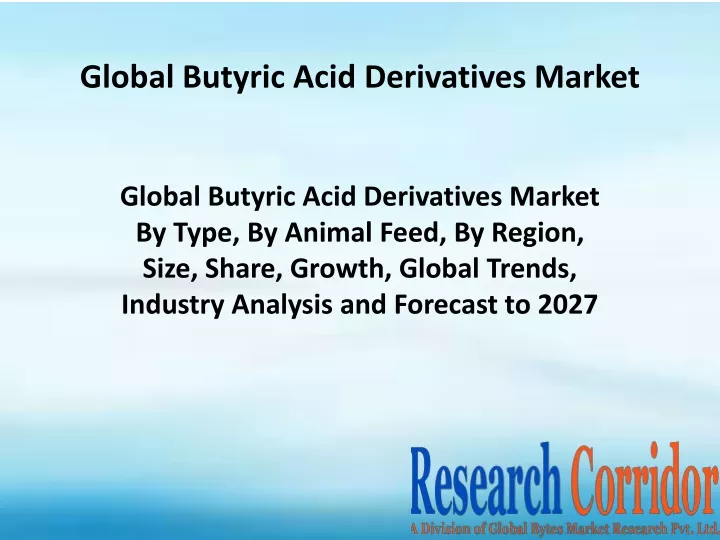 global butyric acid derivatives market