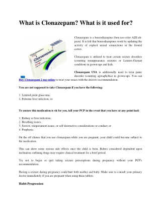 what is clonazepam what is it used for