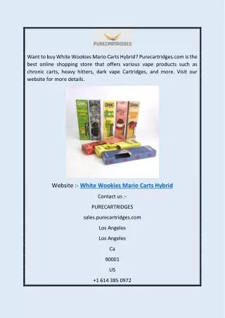 White Wookies Mario Carts Hybrid | Purecartridges.com