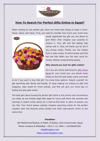 How To Search For Perfect Gifts Online in Egypt