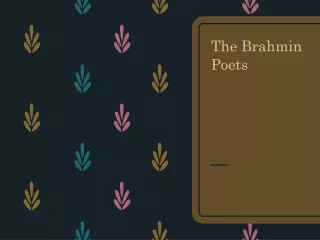 the brahmin poets