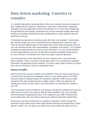 Alltake Data driven marketing