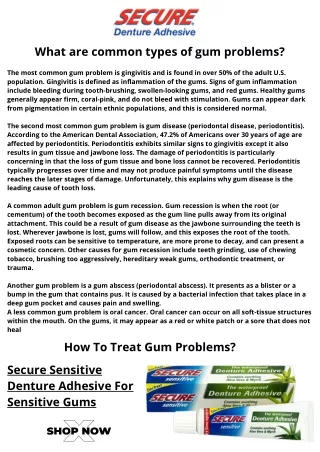 what are common types of gum problems