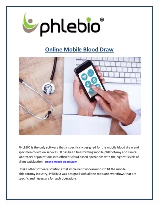 online mobile blood draw