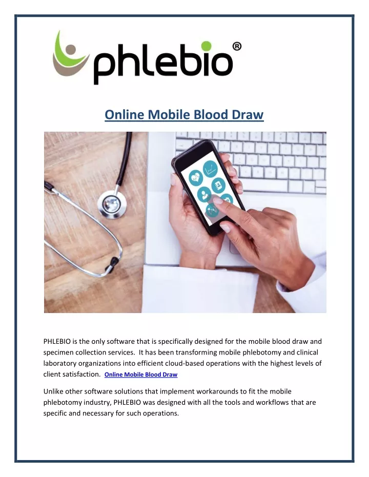 online mobile blood draw