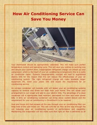 How Air Conditioning Service Can Save You Money