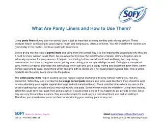 what are panty liners and how to use them