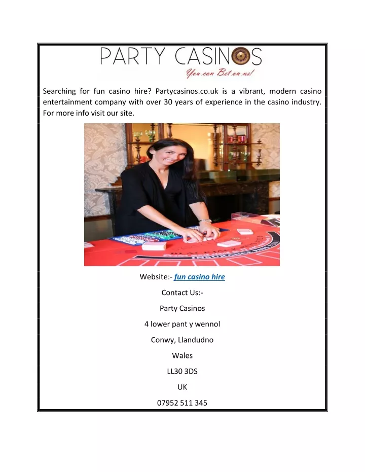 searching for fun casino hire partycasinos