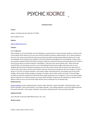 Clarksville Psychic