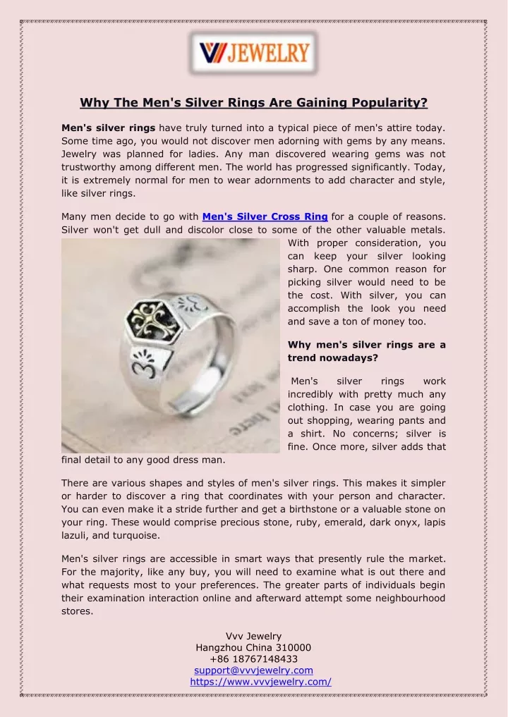 why the men s silver rings are gaining popularity