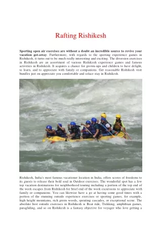 Rafting Rishikesh