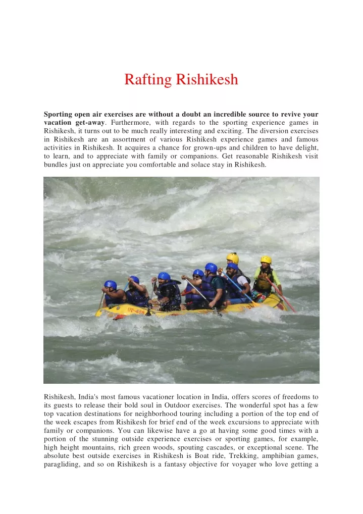 rafting rishikesh