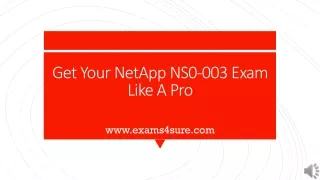 get your netapp ns0 003 exam like a pro