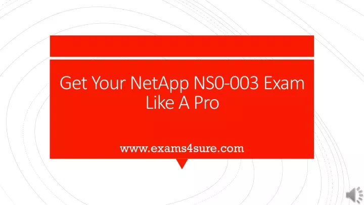 get your netapp ns0 003 exam like a pro