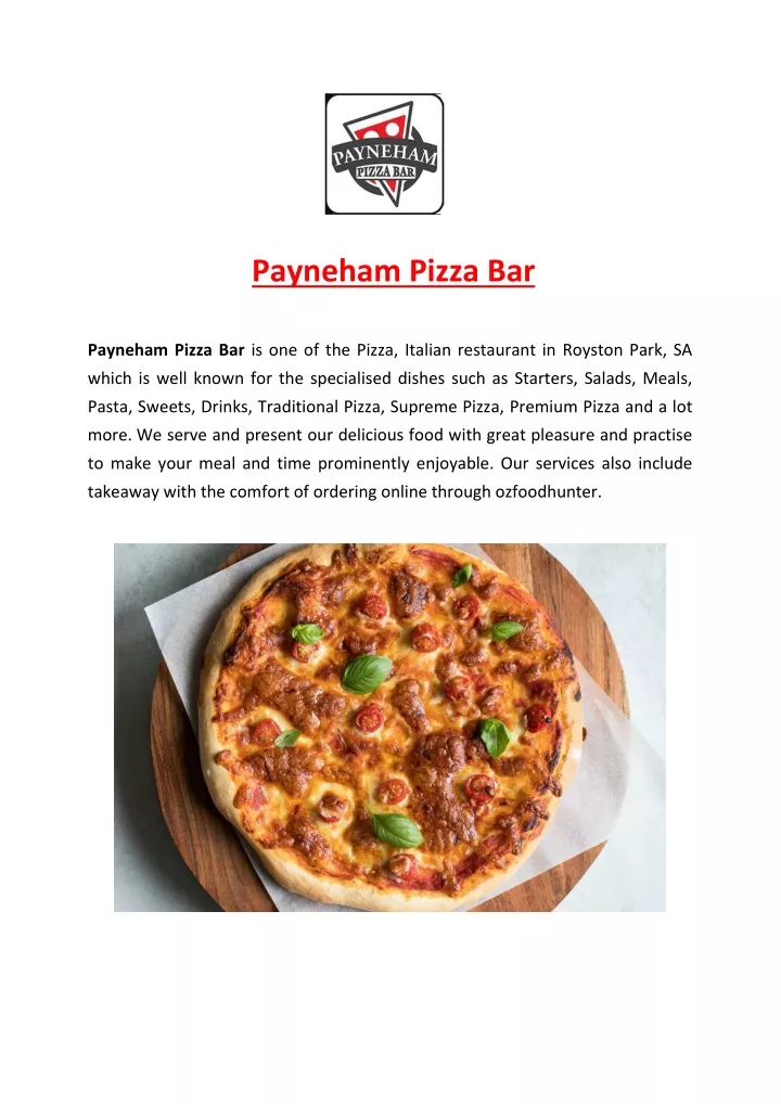 payneham pizza bar