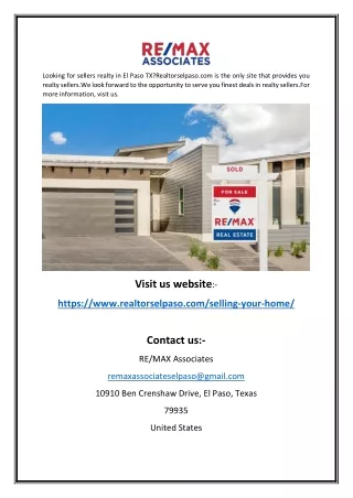 Sellers Realty El Paso TX | Realtorselpaso.com