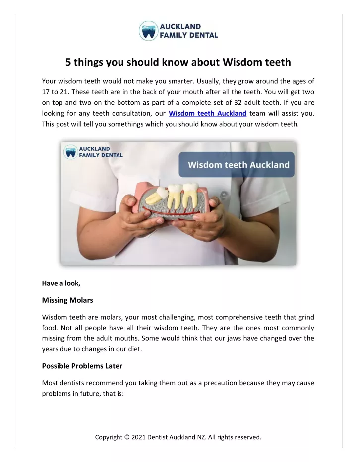 5 things you should know about wisdom teeth