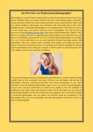 an overview on professional photography
