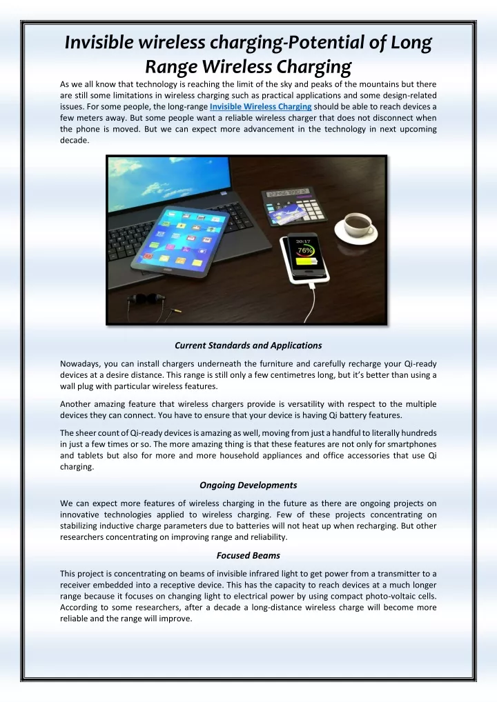 invisible wireless charging potential of long