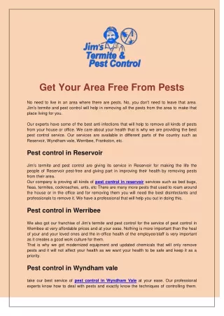 Get Your Area Free From Pests