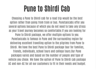 pune to shirdi cab