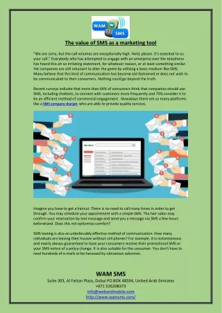 the value of sms as a marketing tool
