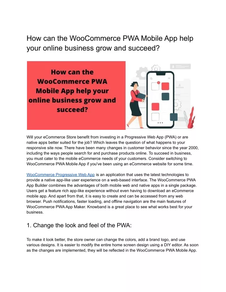how can the woocommerce pwa mobile app help your