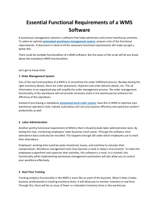 Essential Functional Requirements of a WMS Software-converted