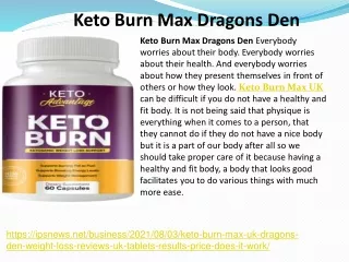 Keto Burn Max Dragons Den
