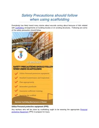 safety precautions should follow when using