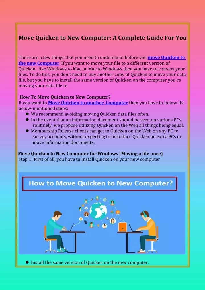 move quicken to new computer a complete guide