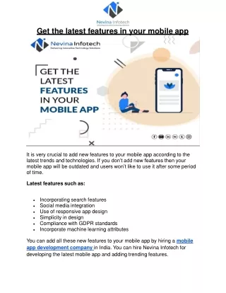 get the latest features in your mobile app