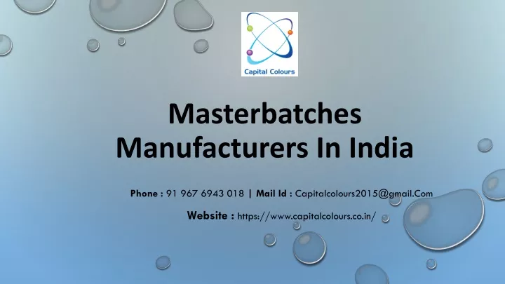 masterbatches manufacturers in india