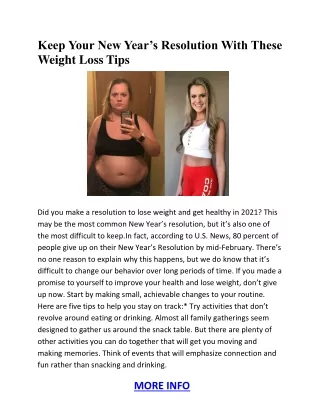 Keep Your New Year’s Resolution With These Weight Loss Tips