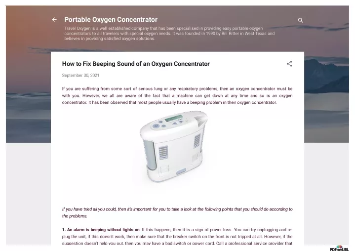 portable oxygen concentrator