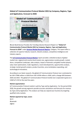 global iot communication protocol market 2021