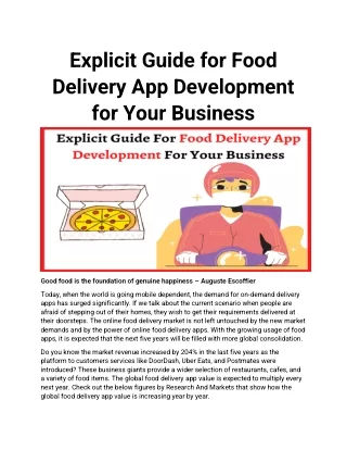 explicit guide for food delivery app development