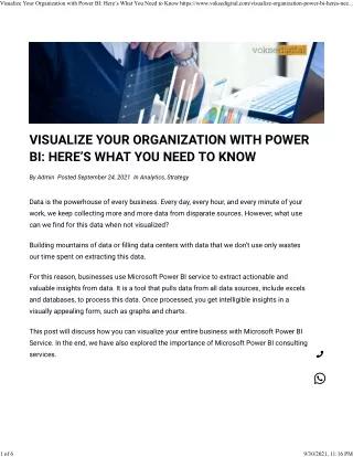 Visualize Your Organization with Power BI Here’s What You Need to Know