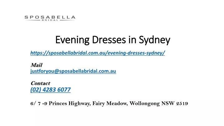 evening dresses in sydney