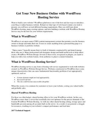 get your new business online with wordpress