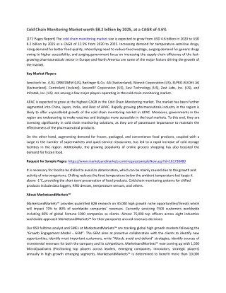 cold chain monitoring market worth 8 2 billion