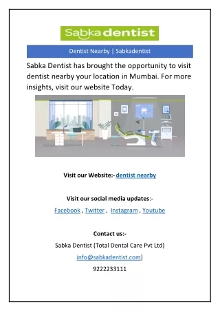Dentist Nearby | Sabkadentist