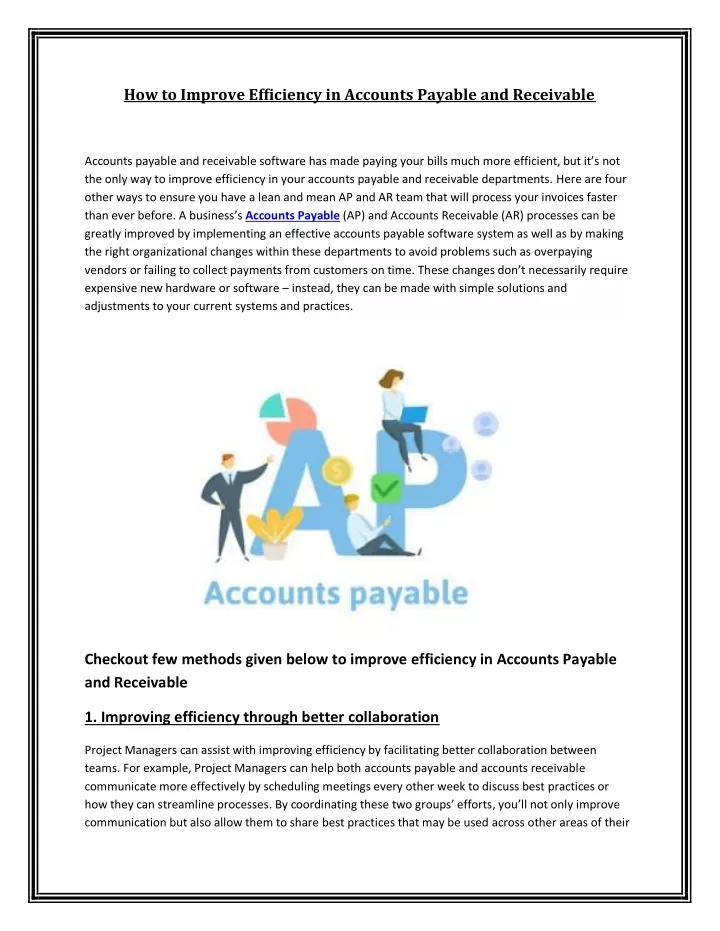 how to improve efficiency in accounts payable