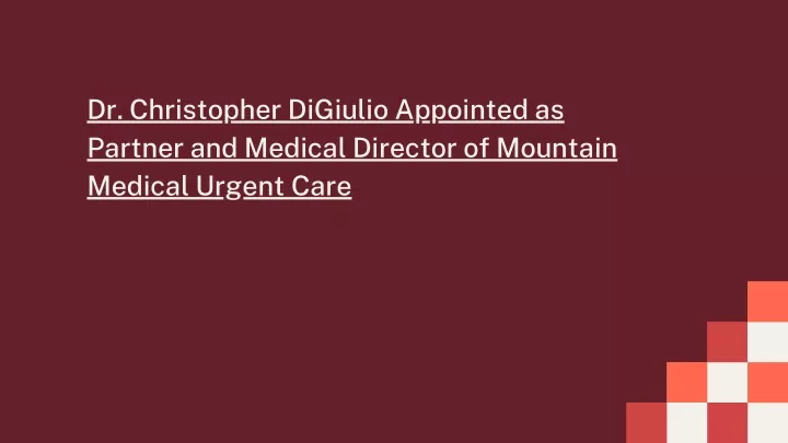 dr christopher digiulio appointed as partner
