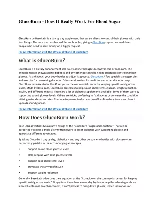 glucoburn does it really work for blood sugar