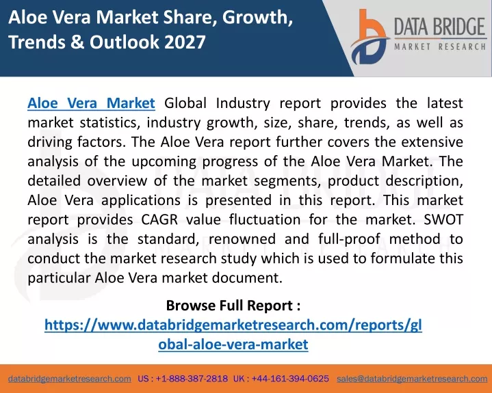 aloe vera market share growth trends outlook 2027