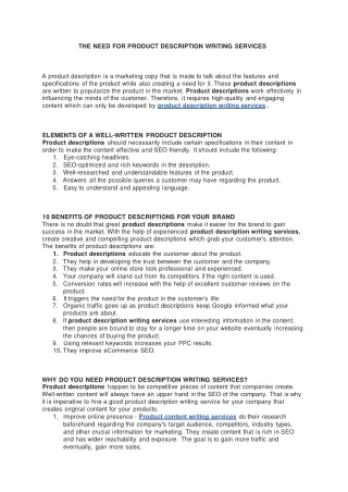 product description writing services