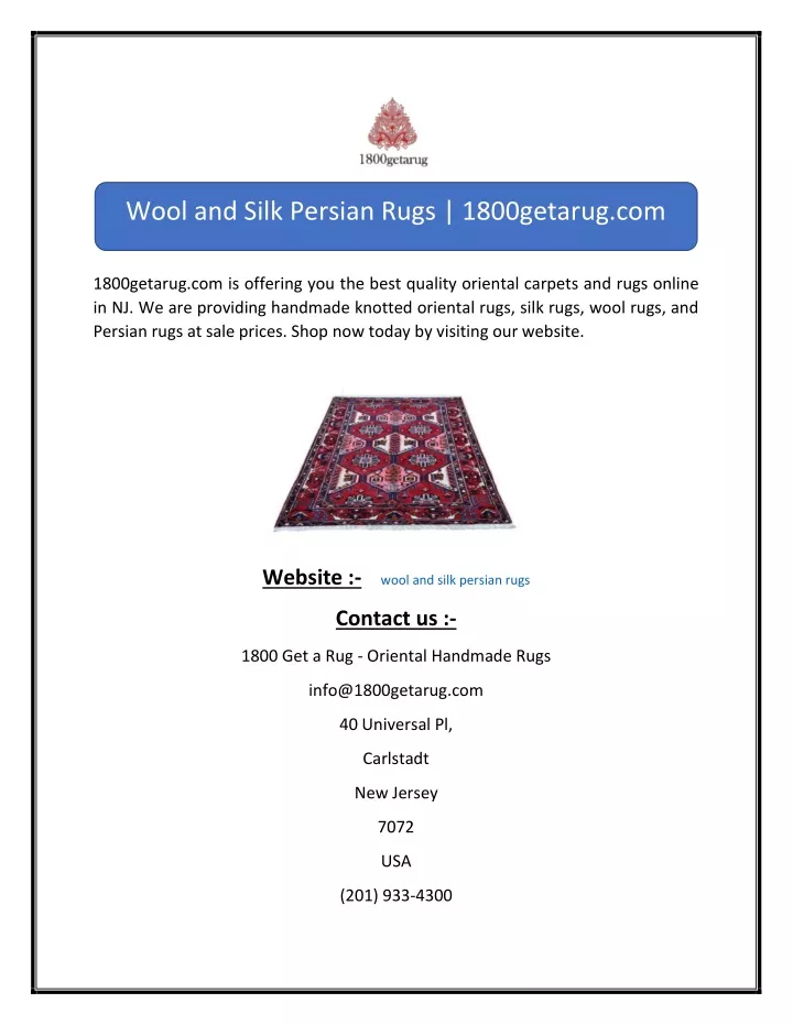 wool and silk persian rugs 1800getarug com