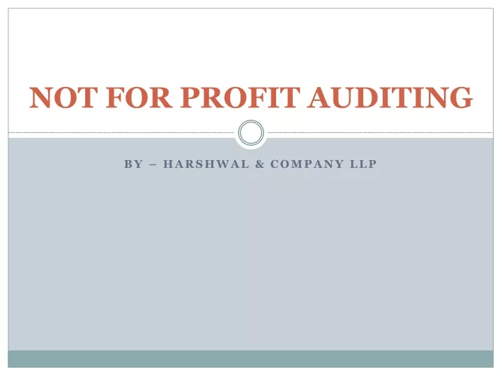 not for profit auditing