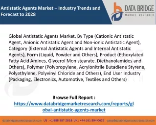 Global Antistatic Agents Market – Industry Trends and Forecast to 2028